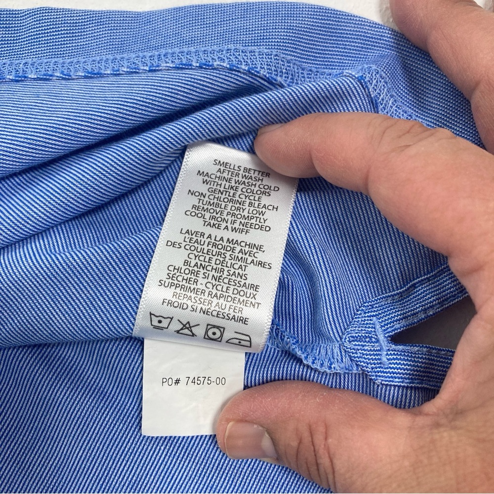 Travis Mathew Polo Shirt Mens Medium Blue Striped Golf Performance Short Sleeve - Picture 10 of 16